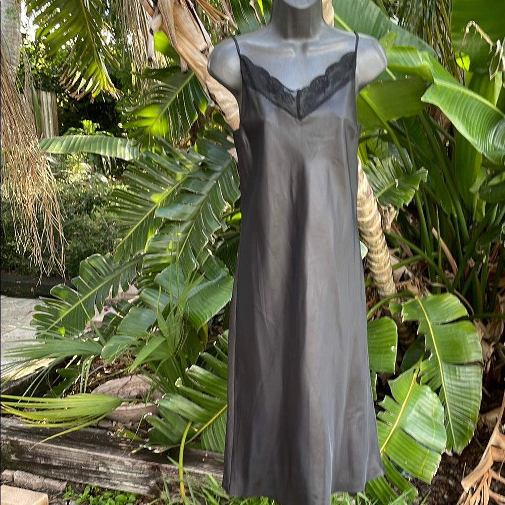 White House, black market lace, satin slip, dress or slip